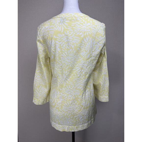 Tantrums Boho Crochet V- Neck Top Blouse Yellow Floral Women’s Size Small - Picture 7 of 16
